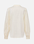 Serene Tone Quality Wardrobe Stretch Mulberry Satin Jacquard Mandarin Collar Silk Top