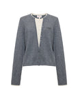 EP YAYING Layered Collar Soft Wool Cashmere Old Money Style Sweater