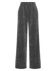 EP YAYING Black Textured Fabric Pants
