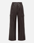 EP YAYING Cream Leather Cargo Pants