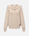 EP YAYING Loose Notched Collar Pullover
