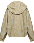 YAYING Silk Jacquard Hooded Drop-Shoulder Short Jacket