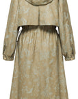YAYING Silk Jacquard Hooded Windbreaker A-Line Dress