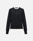 EP YAYING Layered Collar Two-Piece Wool Top