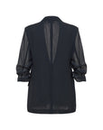 EP YAYING Navy Mesh Triacetate Blazer