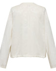YAYING Silk Jacquard Crew-Neck Relaxed Long Sleeve Shirt