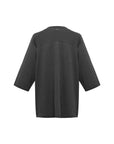 EP YAYING Openwork Shawl-Collar Cashmere Knit Top