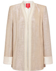 YAYING Champagne Metallic Open-Front Jacket