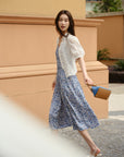 EP YAYING Traditional Chinese Style Floral Suspenders Dress