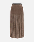 EP YAYING Gold Foil Pleated Skirt EGJIA3409AJ