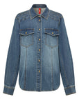 YAYING Braided Embroidery Denim Cotton Shirt