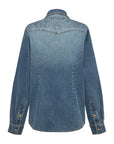 YAYING Braided Embroidery Denim Cotton Shirt