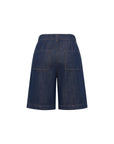 EP YAYING Linen-Lyocell High-Waist Wide-Leg Cropped Denim Pant