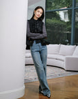 EP YAYING Wool Embroidered Stand Collar Vest
