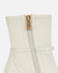 EP YAYING Stretch Lambskin Spliced Pointed Toe High-Heeled Ankle Boots