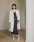 EP YAYING Notched Collar Cashmere Coat