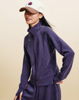 EP YAYING Stand Collar Zip Short Athletic Jacket