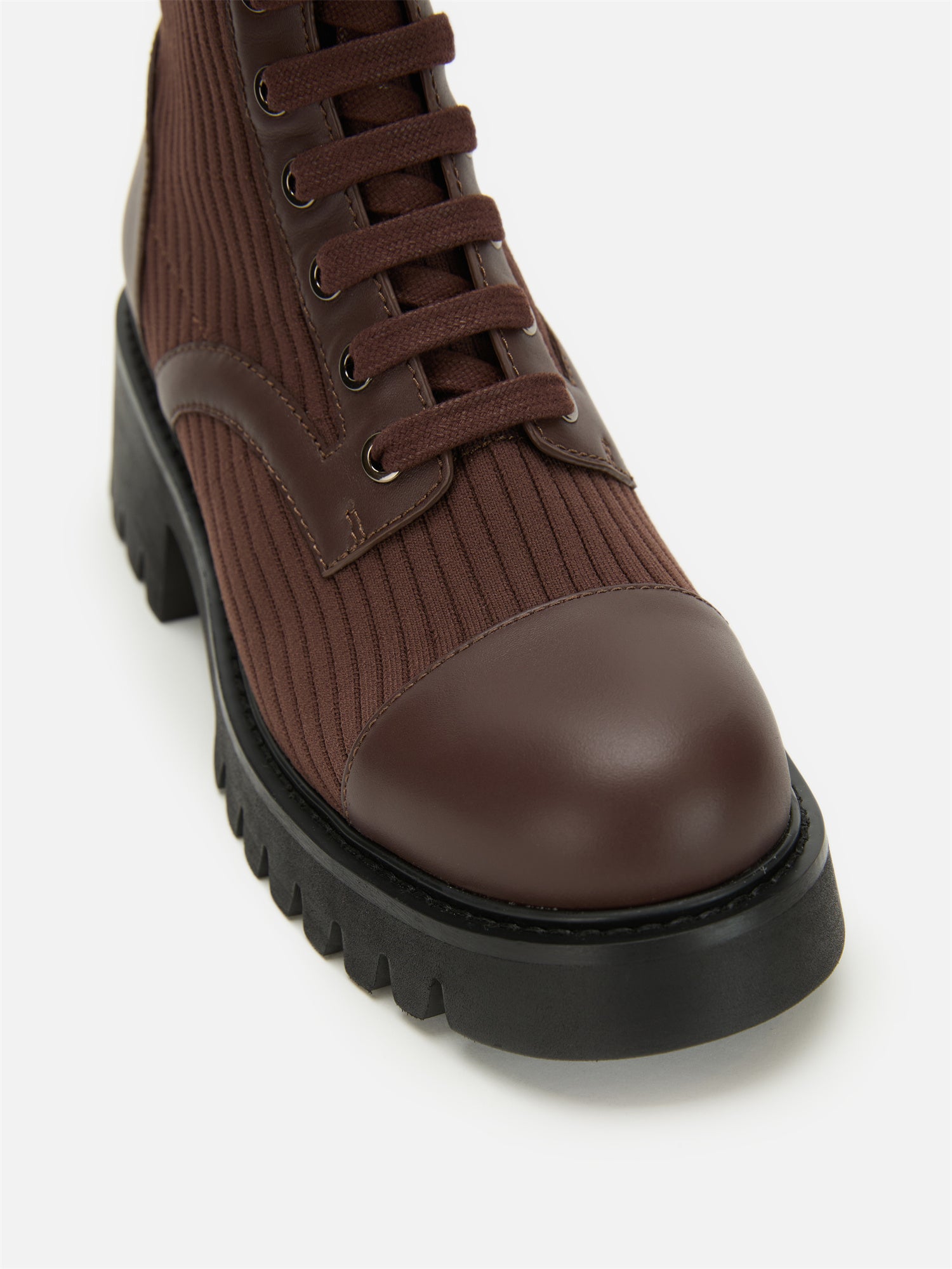 EP YAYING Knitted Chunky Heel Martin Boots