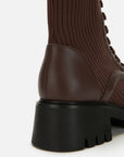 EP YAYING Knitted Chunky Heel Martin Boots