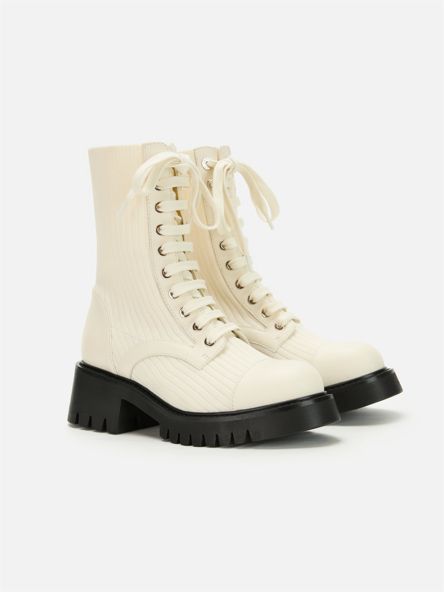 EP YAYING Knitted Chunky Heel Martin Boots