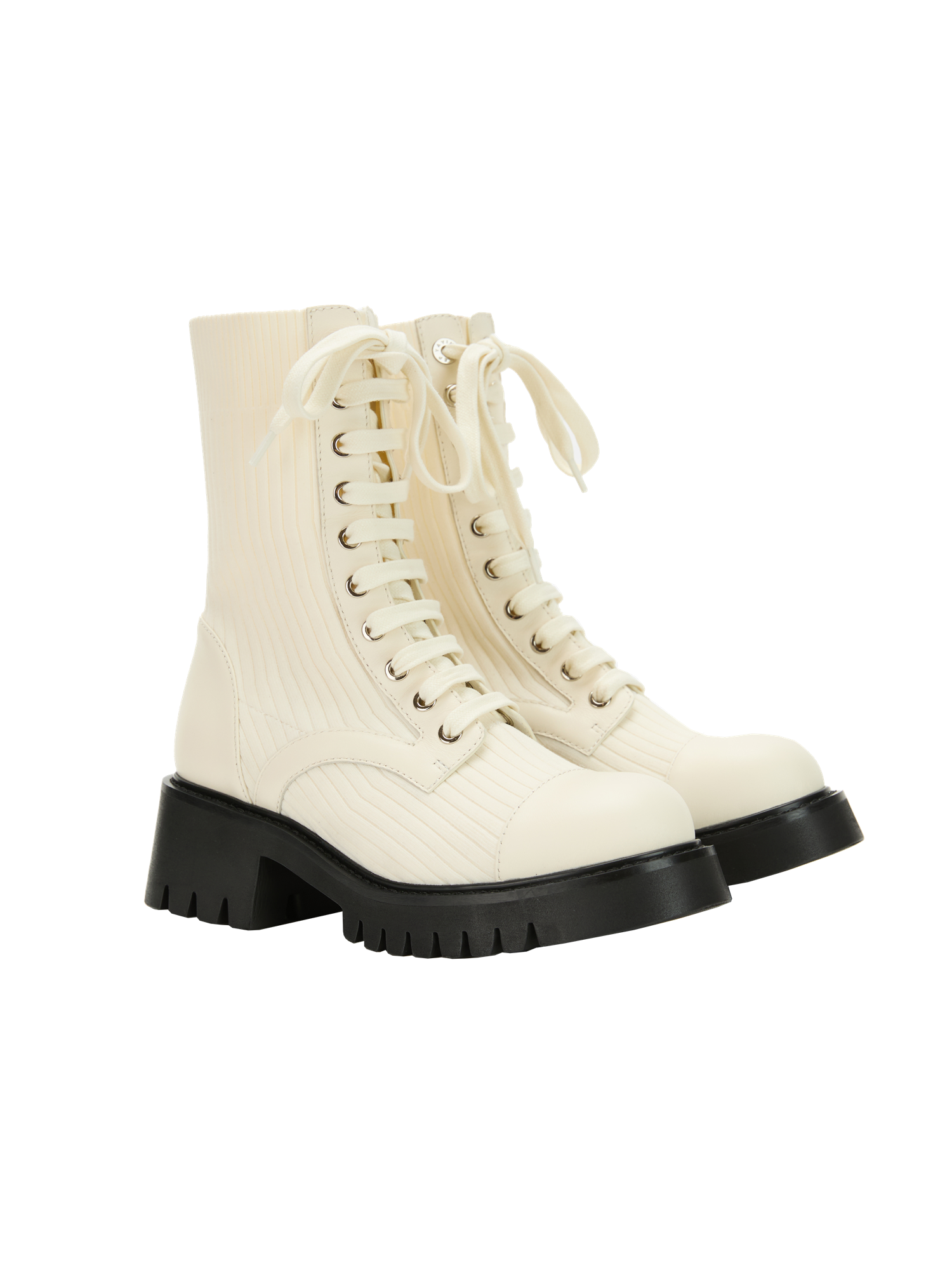 EP YAYING Knitted Chunky Heel Martin Boots