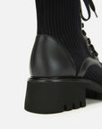 EP YAYING Knitted Chunky Heel Martin Boots