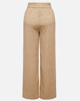 EP YAYING Silk Jacquard Straight-Leg Pants