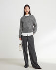 EP YAYING Wool Wide-Leg Pants