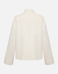 White-on-White Cashmere Cape Double-Faced Wool Short Coat