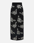 EP YAYING Jacquard Knitted Midi Skirt