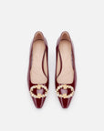 EP YAYING Decorative Buckle Chunky Heel Commuter Flats