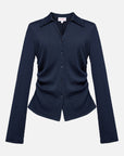 EP YAYING Textured Pleated Shirt EGKAA2106AZ
