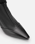 EP YAYING Stretch Lambskin Spliced Pointed Toe High-Heeled Ankle Boots