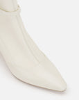 EP YAYING Stretch Lambskin Spliced Pointed Toe High-Heeled Ankle Boots