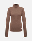 EP YAYING Brown Turtleneck Knit Top