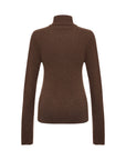 EP YAYING Brown Turtleneck Knit Top