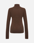 EP YAYING Brown Turtleneck Knit Top