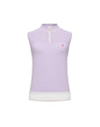 EP YAYING Turtleneck Embroidered Color-Block Casual Sleeveless Knit Top Top