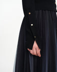 EP YAYING Mesh Pleated Dress with Fitted Tank
