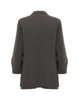 Triacetate Mock Two-Piece Collarless Blazer Jacket