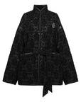 EP YAYING Crossover Tie-Waist Jacquard Coat