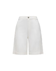 EP YAYING Tencel Linen High-Waist Wide-Leg Denim Shorts