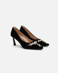 EP YAYING Rhinestone Velvet High Heels