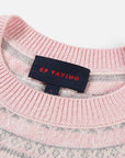 EP YAYING Folk Jacquard Pink Wool Sweater EGLAW9552A