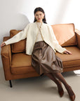 EP YAYING Wool Stand Collar Coat