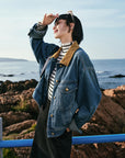 EP YAYING Cloud Denim Cotton Jacket
