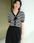 EP YAYING Hollow Striped Knitwear