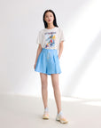 EP YAYING Pure Linen High-Waisted Shorts