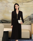 YAYING Silk Waist-Cinched Dress