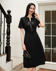 YAYING Golden Wool Slim-Fit Dress